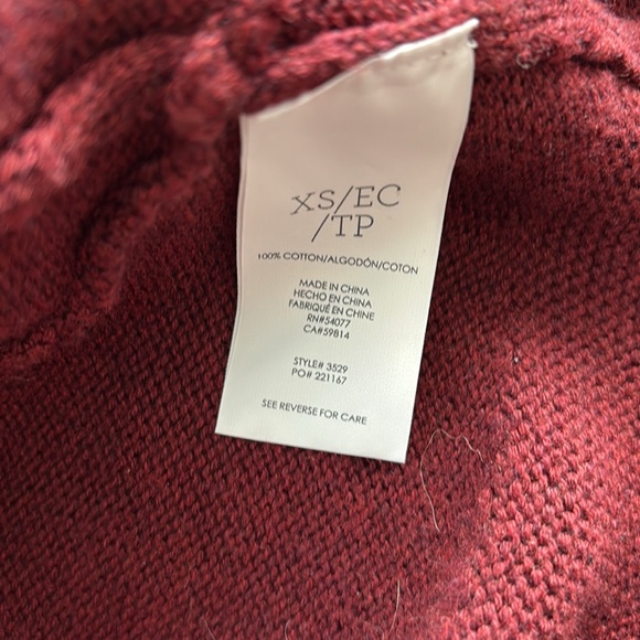 Cabi Maroon "Catch" Cotton Garnet Red Fitted Tailored Cardigan, Size xsmall - Picture 4 of 7